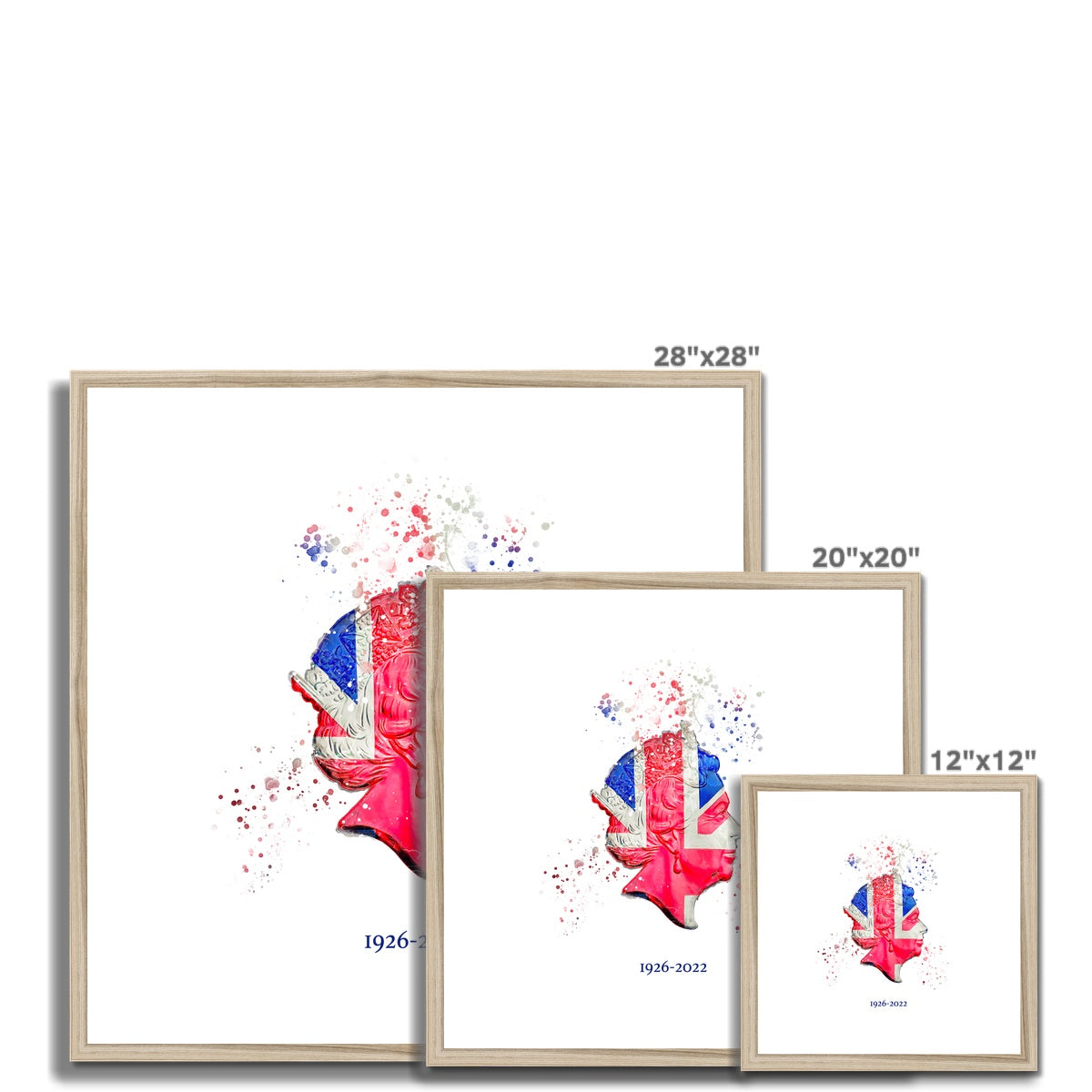 Queen Elizabeth II Commemorative Splatter Artwork Framed & Mounted Print - Image 13