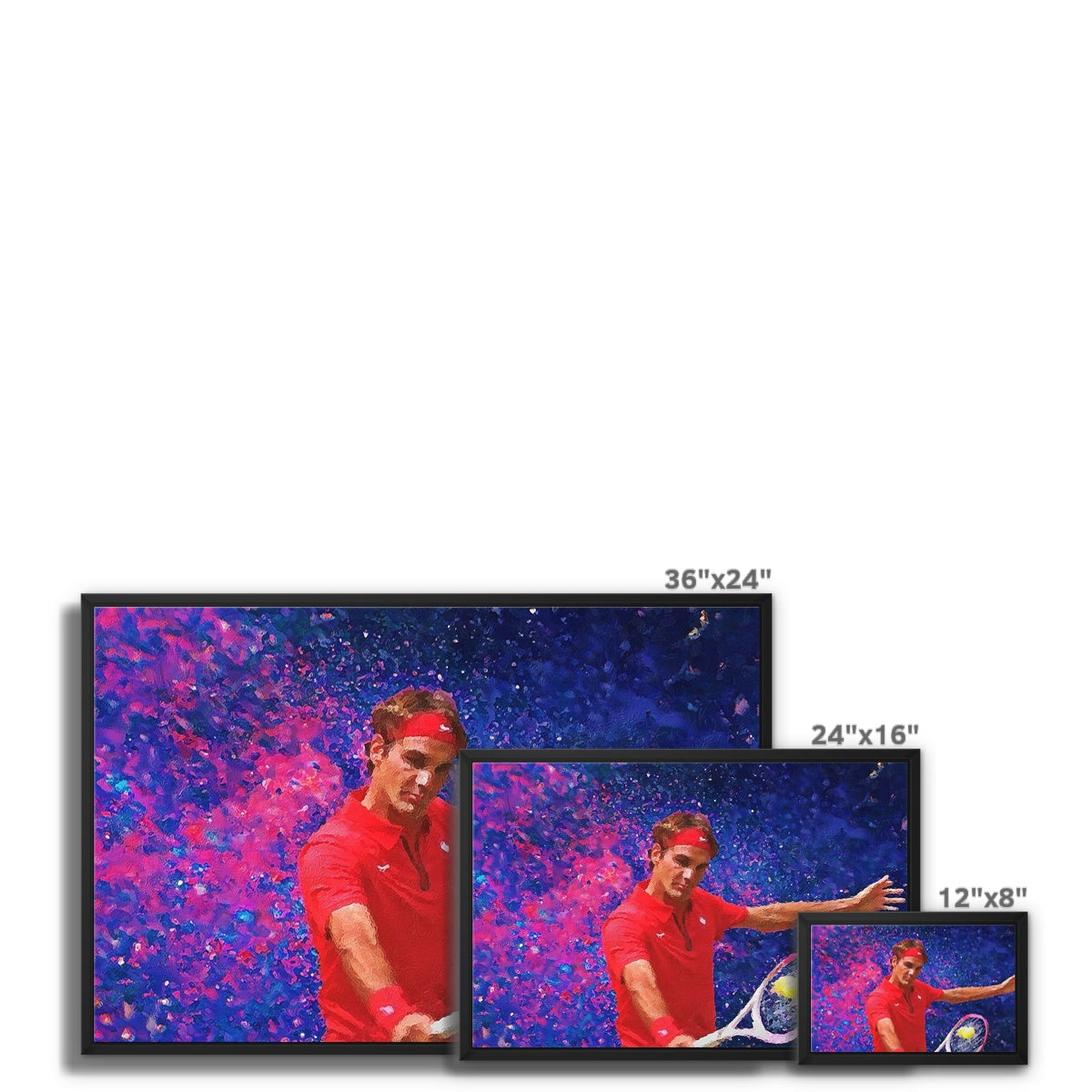 Roger Federer Oil Style Framed Canvas - Image 8