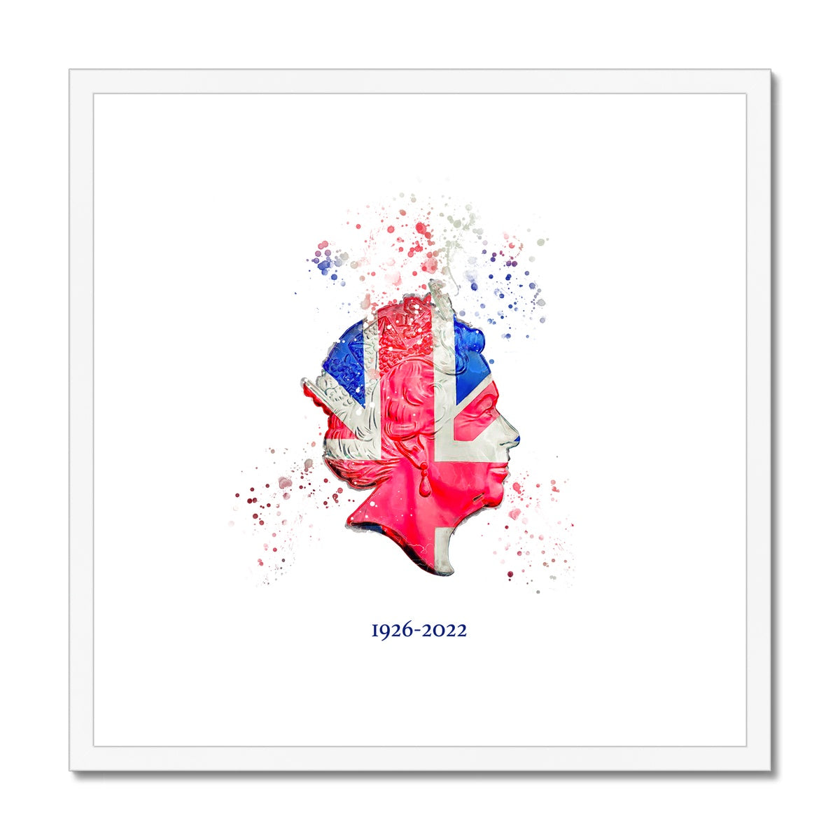Queen Elizabeth II Commemorative Splatter Artwork Framed & Mounted Print - Image 5