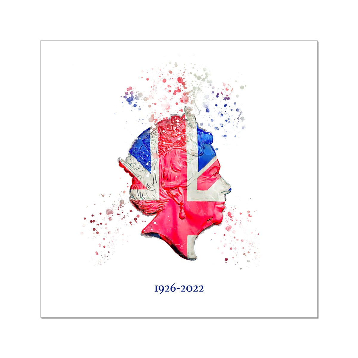 Queen Elizabeth II Commemorative Splatter Artwork Fine Art Print (Unframed) - Image 3