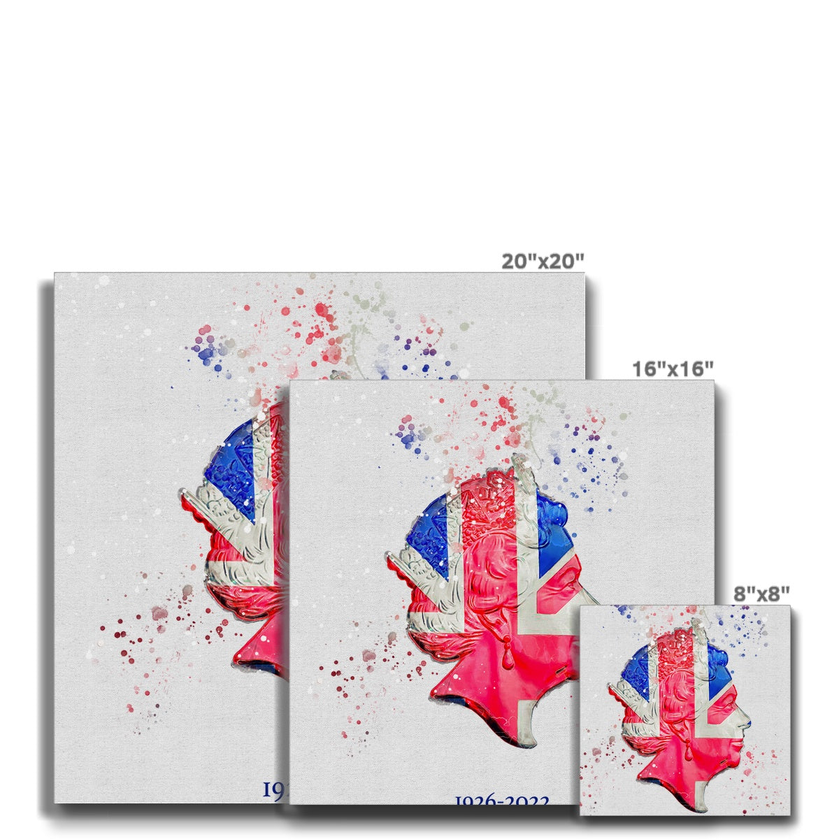 Queen Elizabeth II Commemorative Splatter Artwork Eco Canvas - Image 14