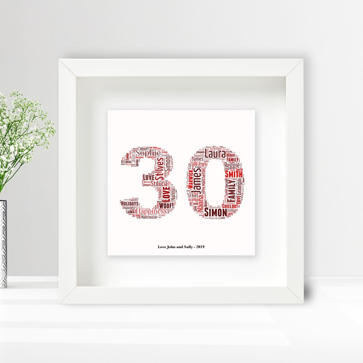 Personalised Word Art Ceramic Print 18th 21st 30th 40th 50th 60th Birthday Gift - Image 8