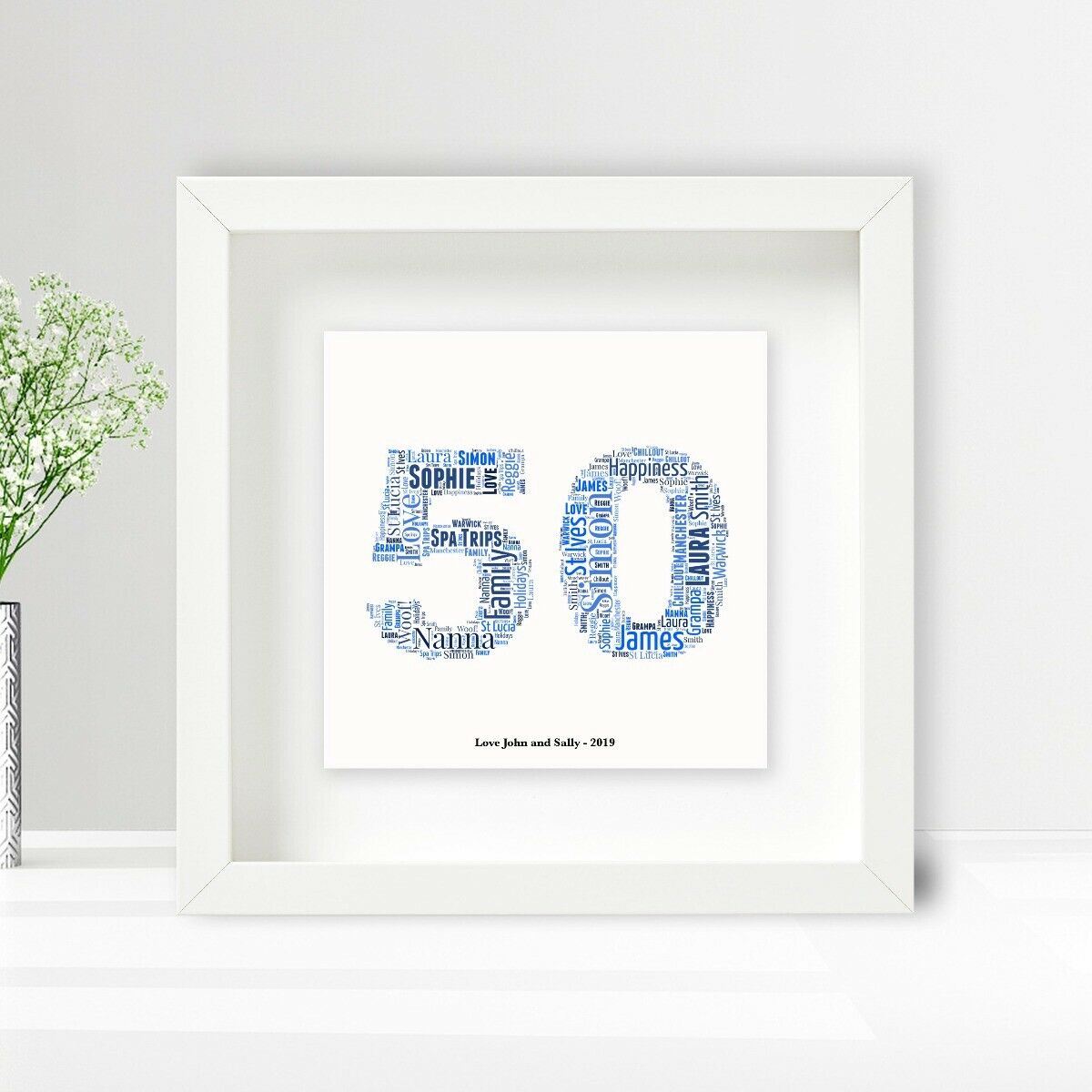 Personalised Word Art Ceramic Print 18th 21st 30th 40th 50th 60th Birthday Gift - Image 3