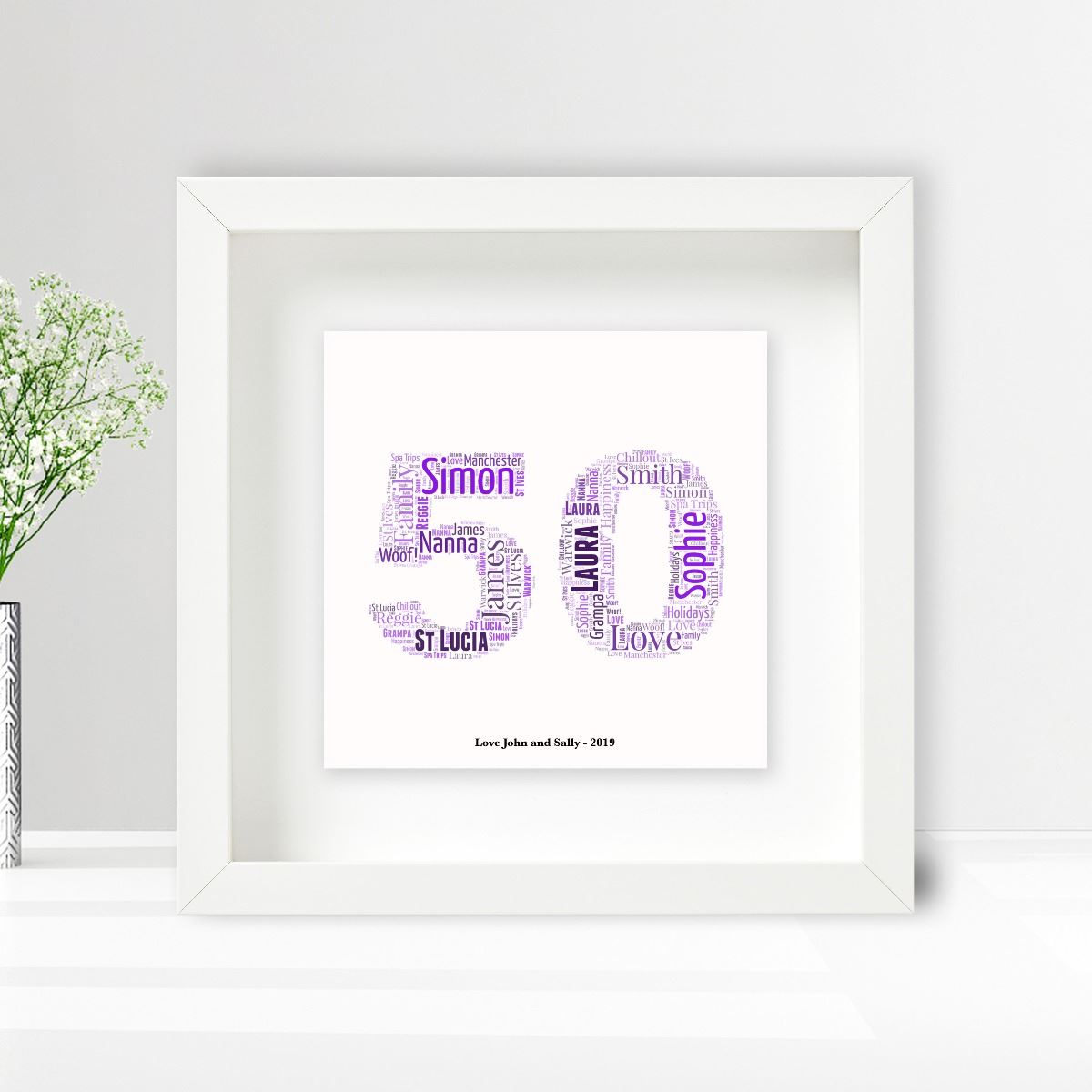 Personalised Word Art Ceramic Print 18th 21st 30th 40th 50th 60th Birthday Gift - Image 9