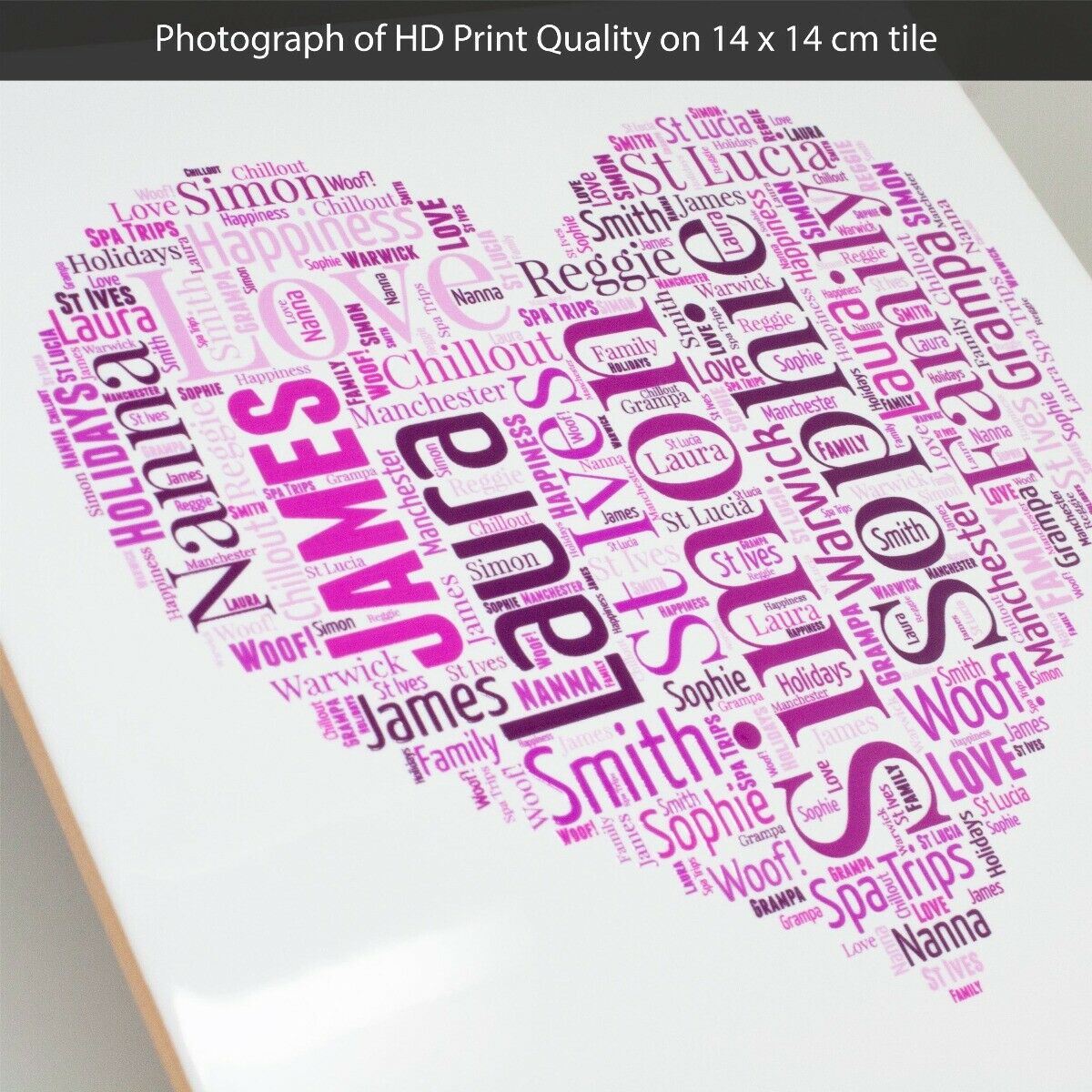 Personalised Word Art Ceramic Print 18th 21st 30th 40th 50th 60th Birthday Gift - Image 6
