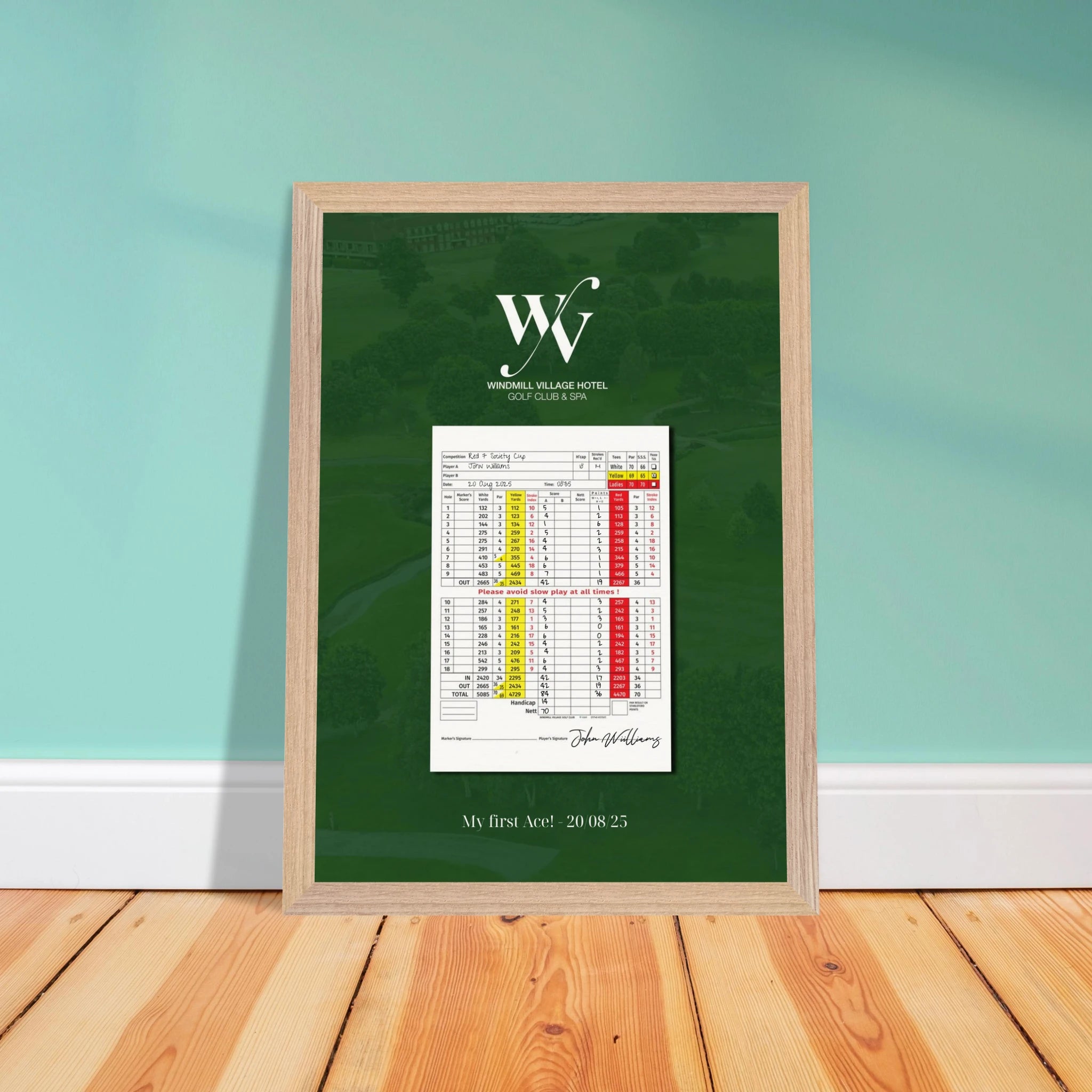 Golf Score Card Themed Premium Wooden Framed Poster With Museum-Quality Matte Paper A3 (29.7 x 42 cm) - Image 5