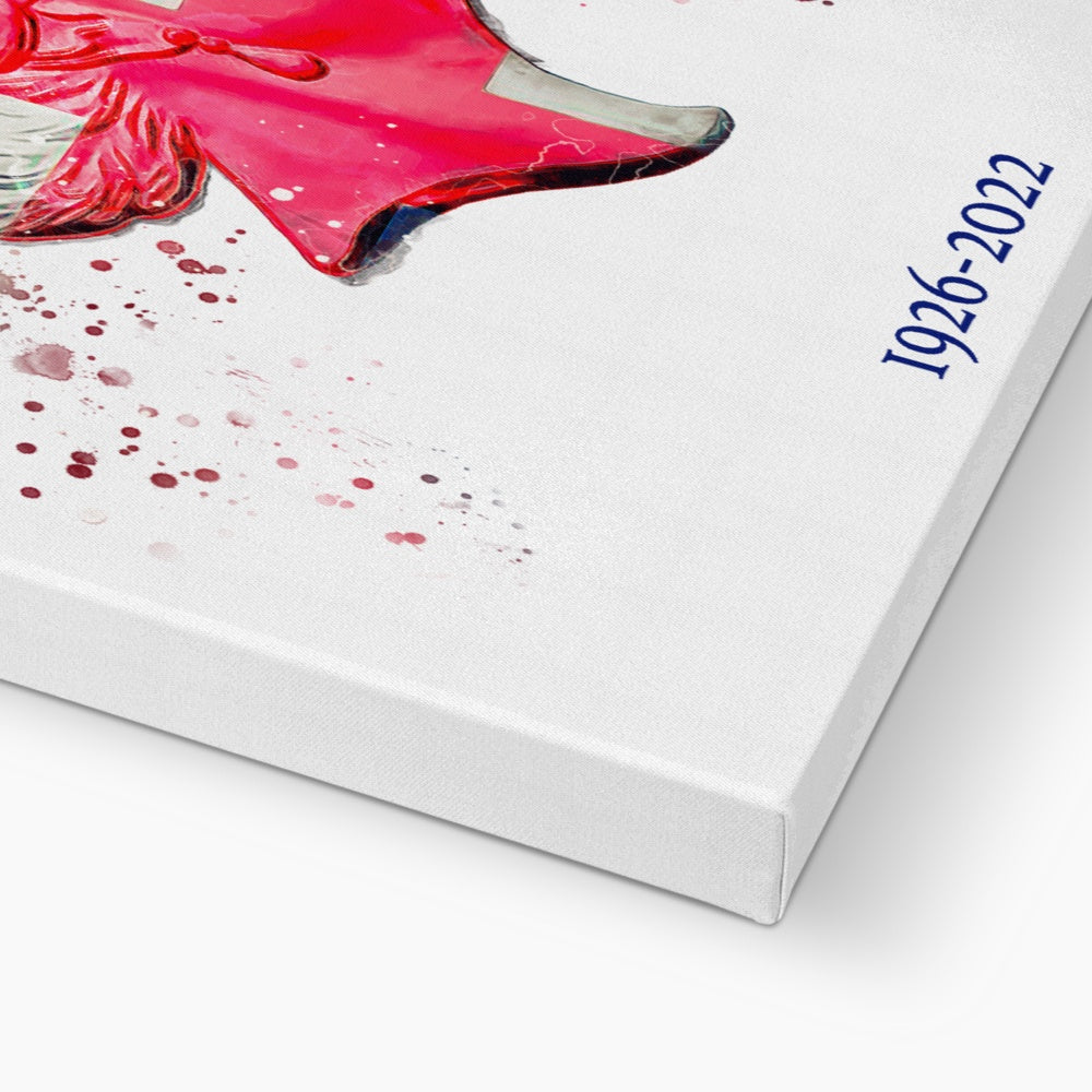 Queen Elizabeth II Commemorative Splatter Artwork Eco Canvas - Image 8