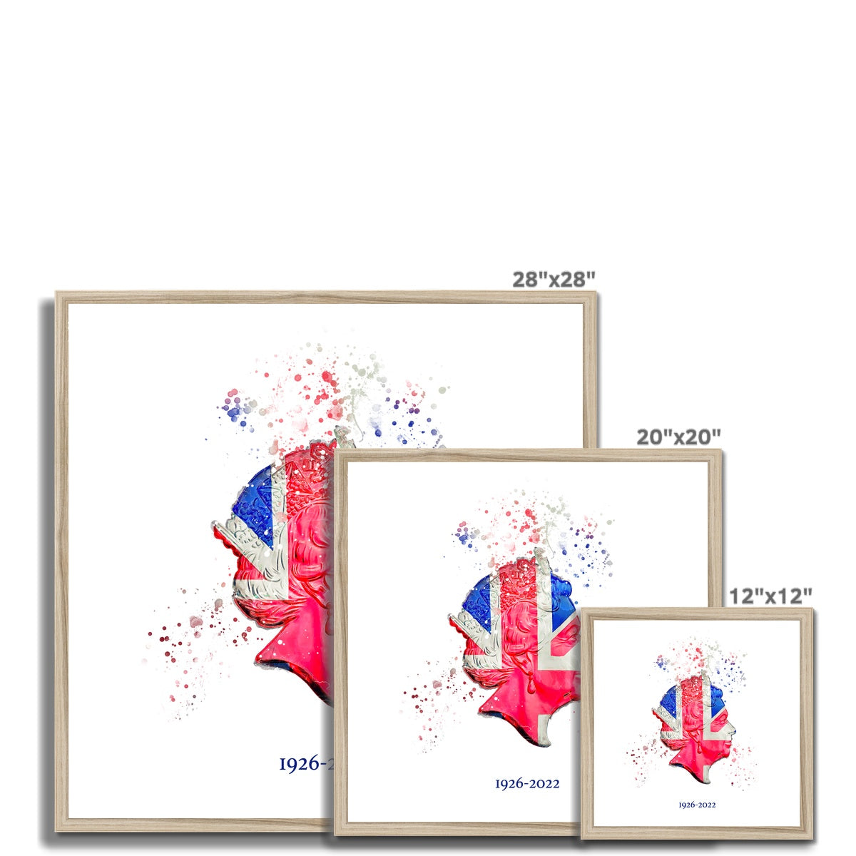 Queen Elizabeth II Commemorative Splatter Artwork Framed Print - Image 18