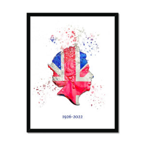 Queen Elizabeth II Commemorative Splatter Artwork Framed Print