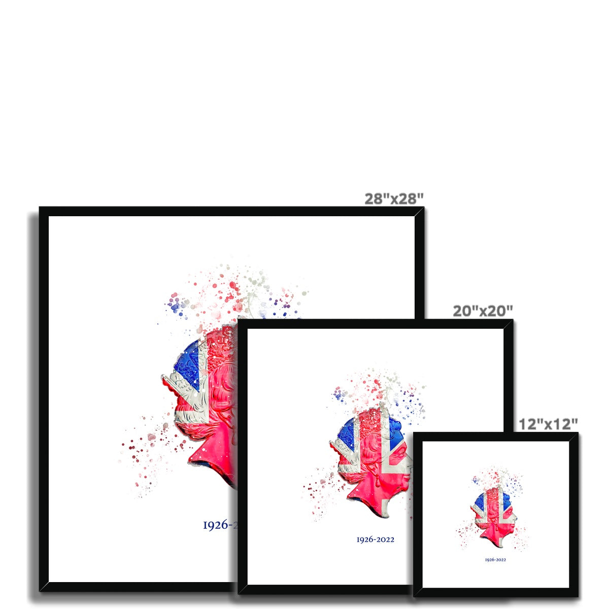 Queen Elizabeth II Commemorative Splatter Artwork Framed & Mounted Print - Image 15