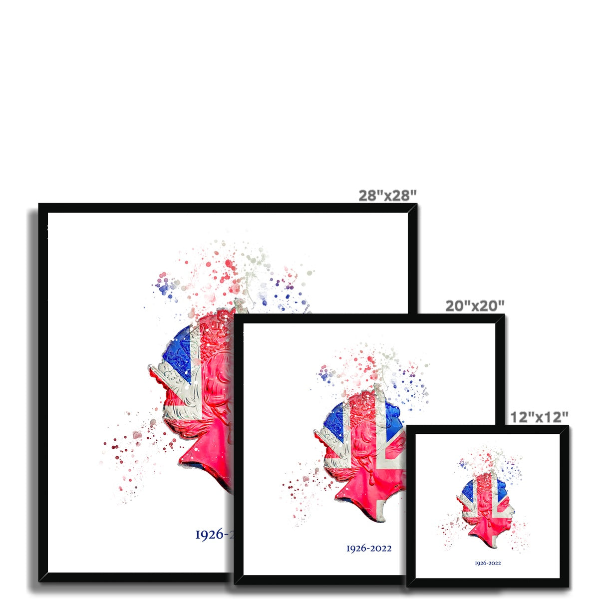 Queen Elizabeth II Commemorative Splatter Artwork Framed Print - Image 16