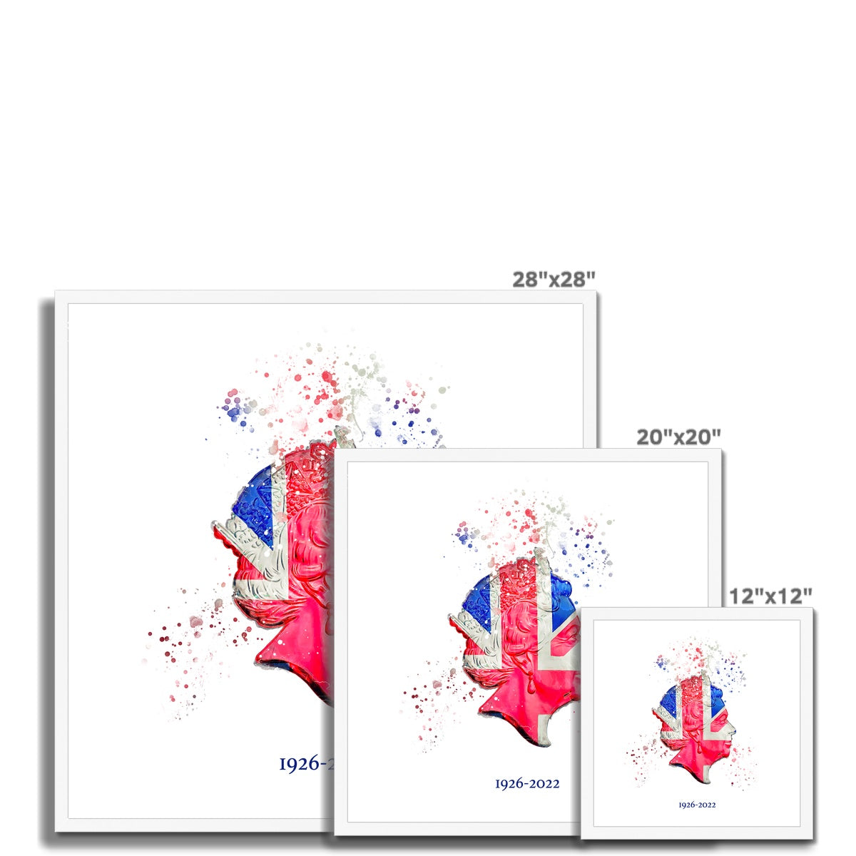 Queen Elizabeth II Commemorative Splatter Artwork Framed Print - Image 17