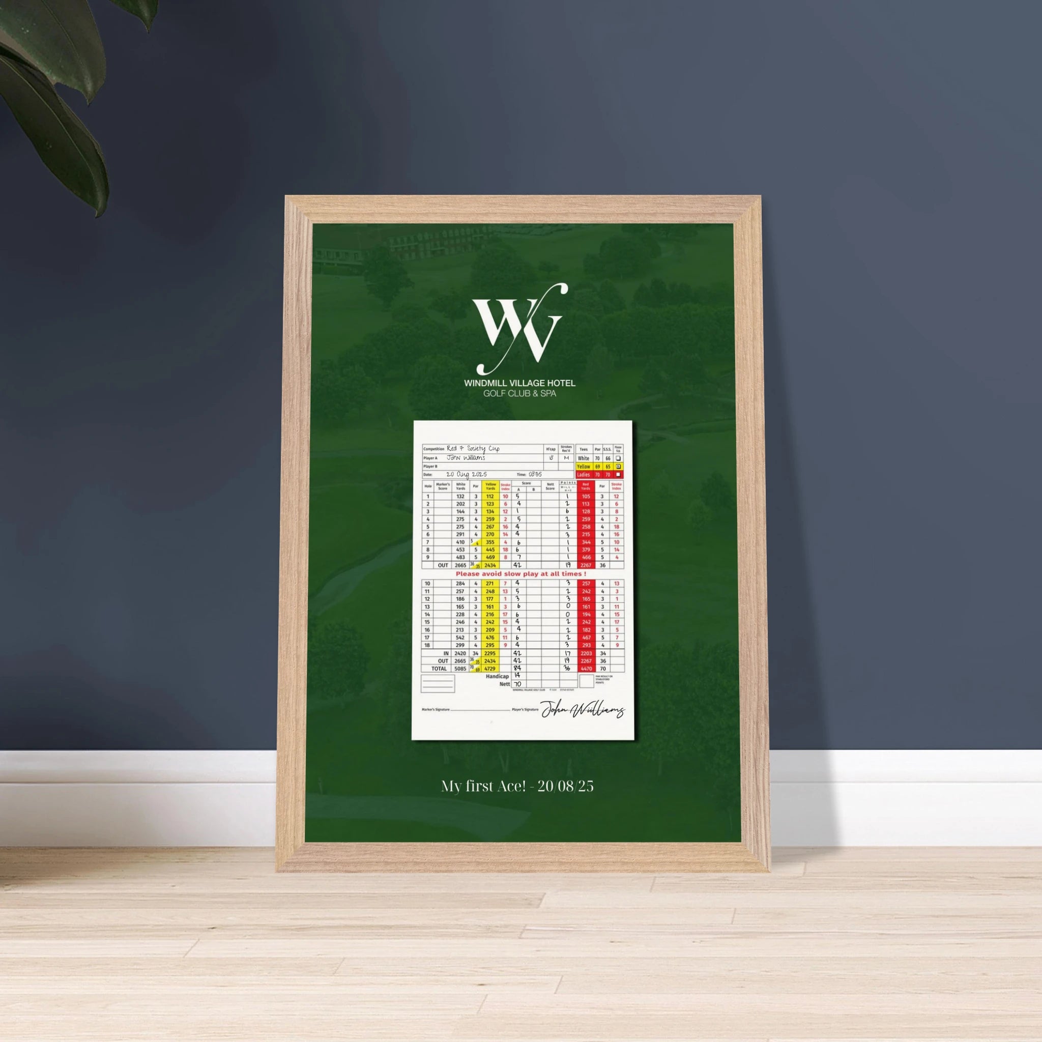 Golf Score Card Themed Premium Wooden Framed Poster With Museum-Quality Matte Paper A3 (29.7 x 42 cm) - Image 4