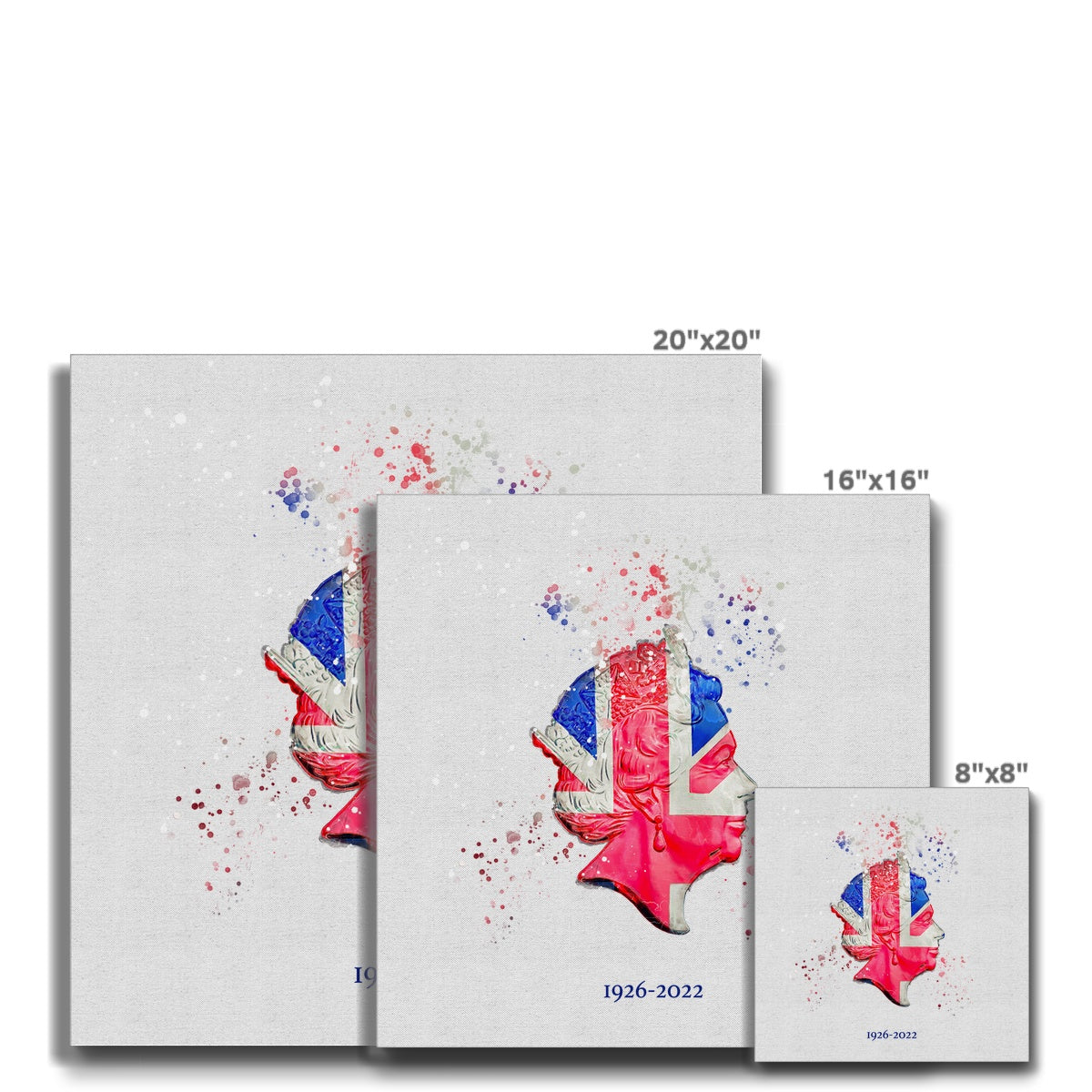 Queen Elizabeth II Commemorative Splatter Artwork Eco Canvas - Image 13