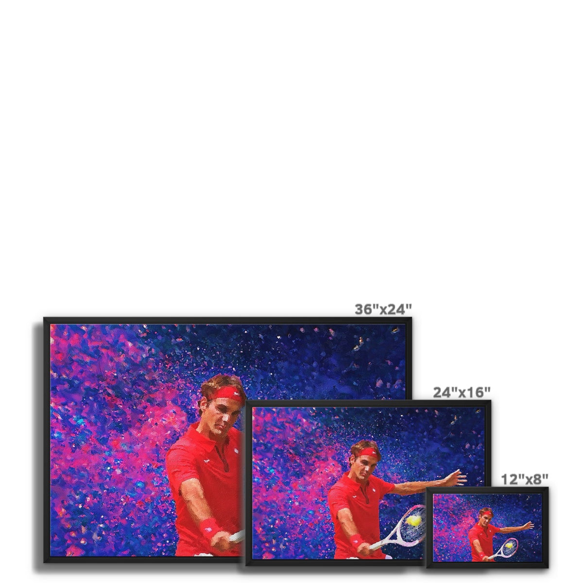 Roger Federer Oil Style Framed Canvas - Image 7