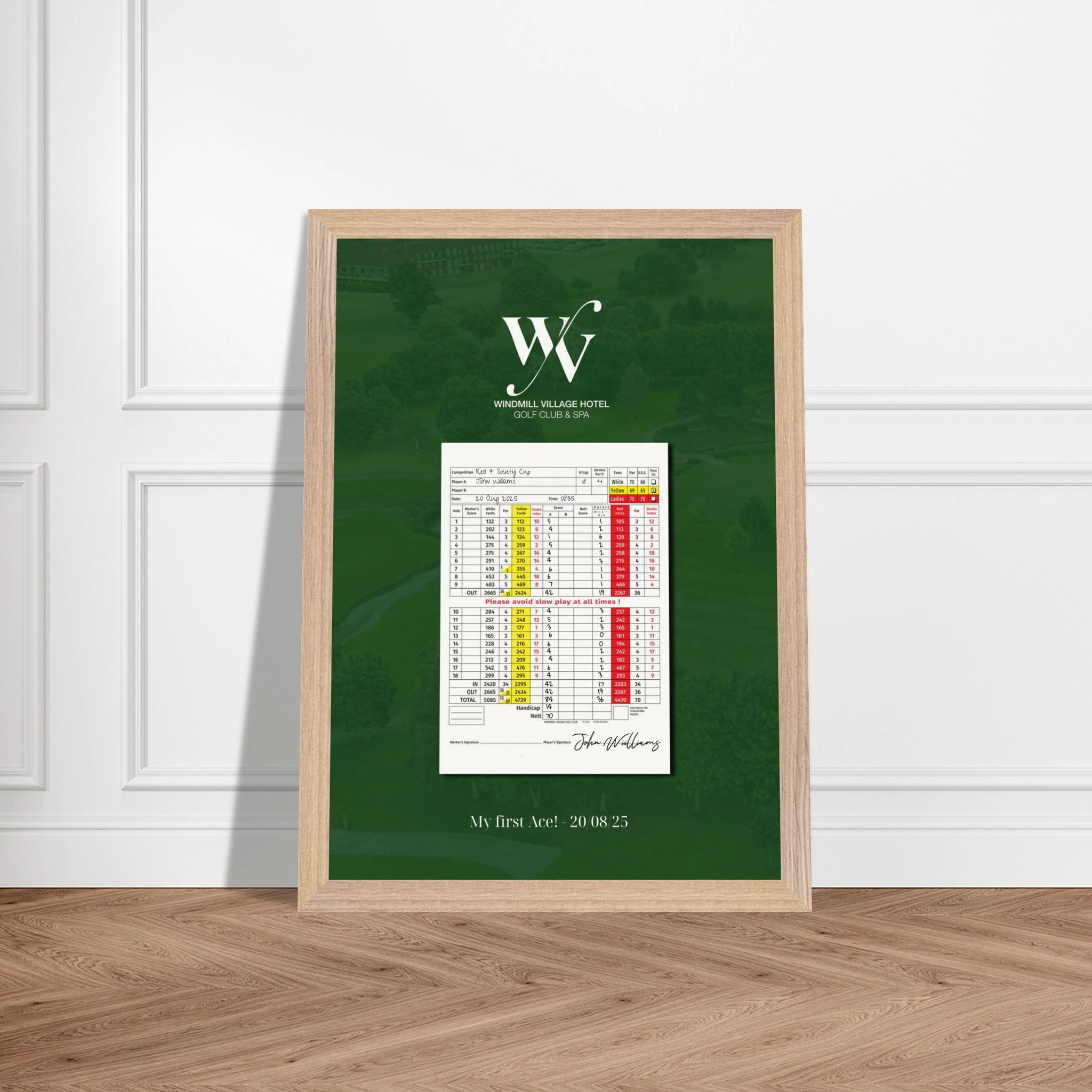 Golf Score Card Themed Premium Wooden Framed Poster With Museum-Quality Matte Paper A3 (29.7 x 42 cm) - Image 3