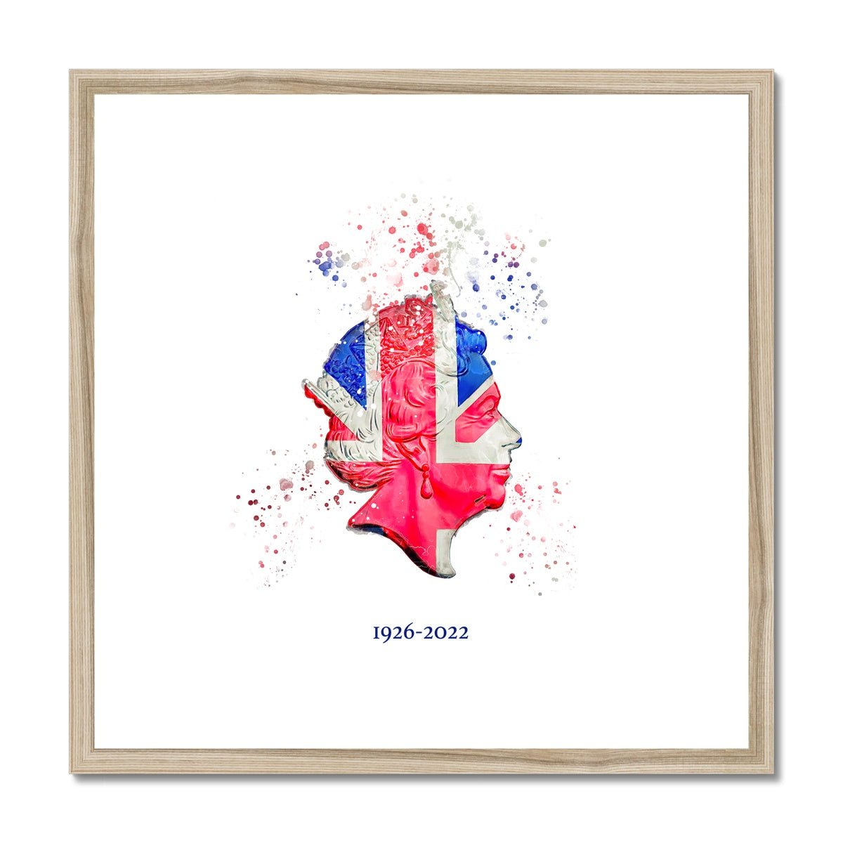 Queen Elizabeth II Commemorative Splatter Artwork Framed & Mounted Print - Image 6