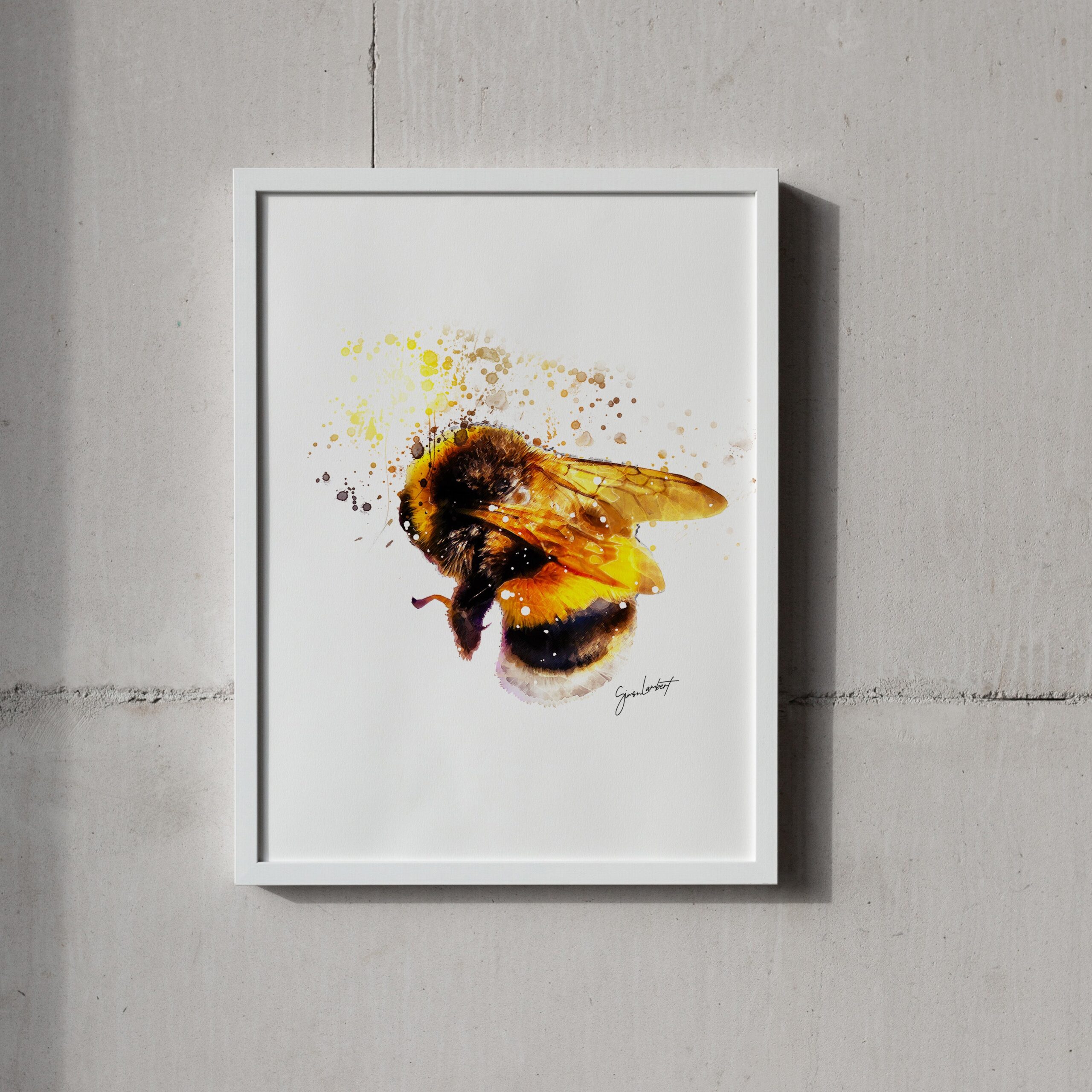 Bumblebee Portrait Splatter Style Artwork Fine Art Print (Unframed) - Image 3