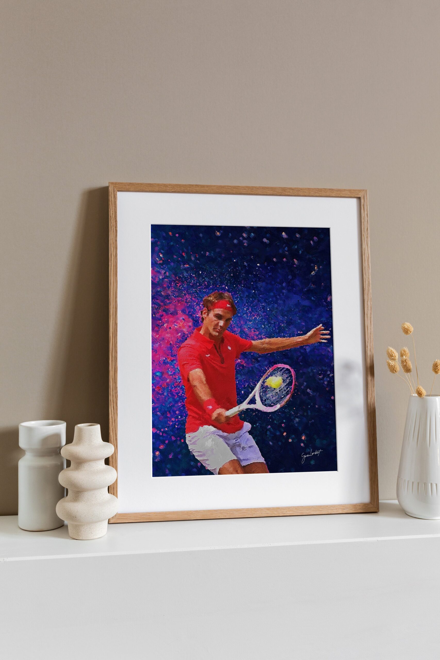 Limited Edition Roger Federer Portrait Oil Style Artwork Fine Art Print (Unframed) HALF PRICE OFFER - Image 3