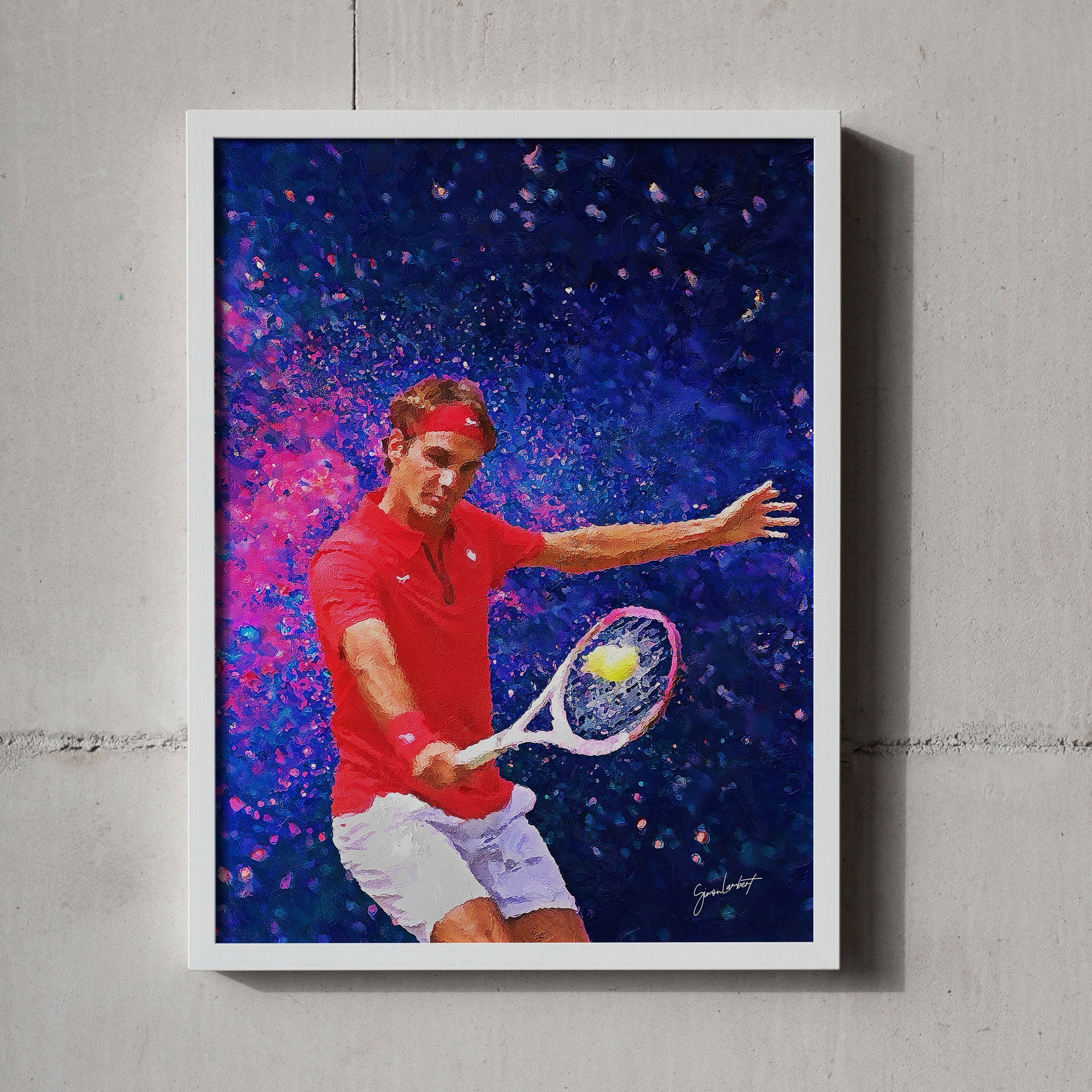 Limited Edition Roger Federer Portrait Oil Style Artwork Fine Art Print (Unframed) HALF PRICE OFFER - Image 4
