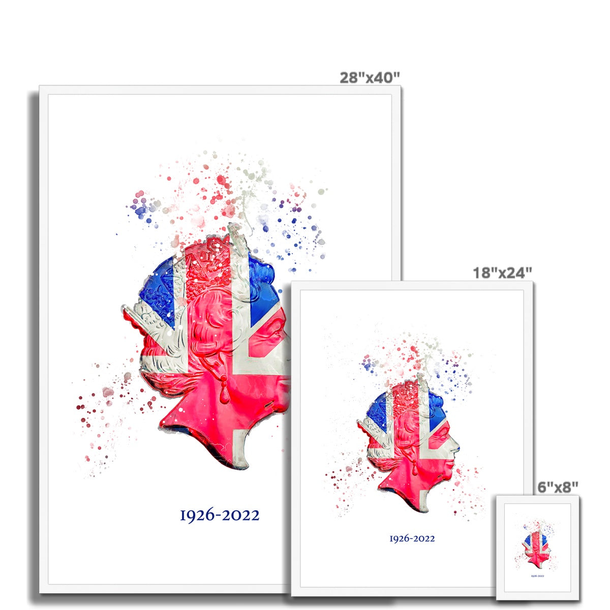 Queen Elizabeth II Commemorative Splatter Artwork Framed & Mounted Print - Image 17