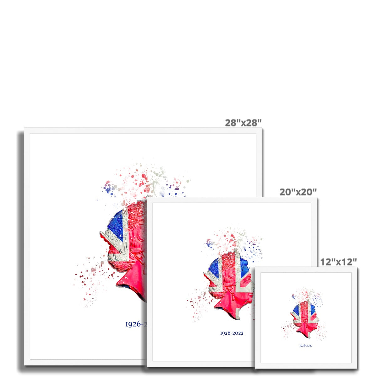 Queen Elizabeth II Commemorative Splatter Artwork Framed & Mounted Print - Image 14