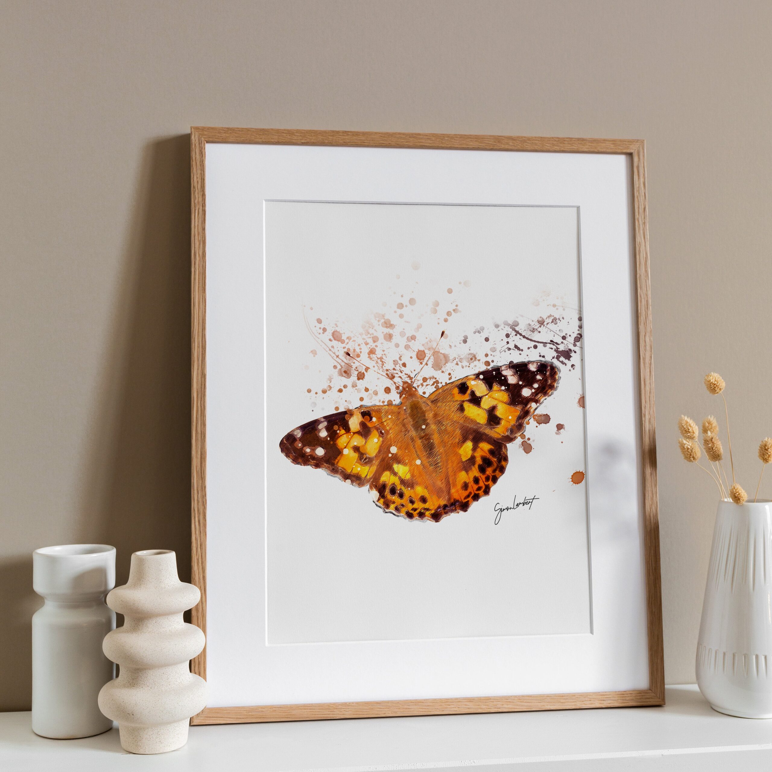 Butterfly Portrait Splatter Style Artwork Fine Art Print (Unframed) - Image 2