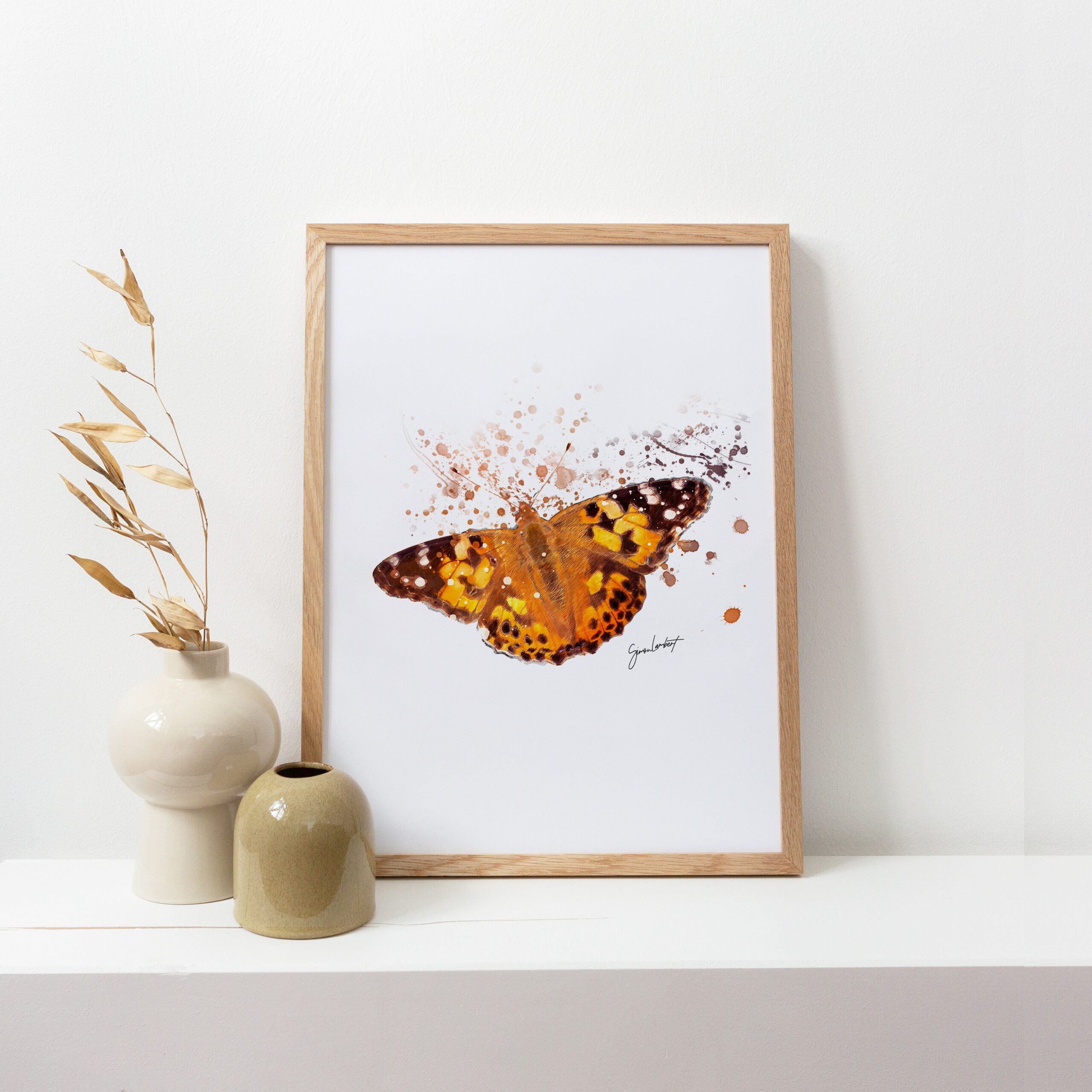 Butterfly Portrait Splatter Style Artwork Fine Art Print (Unframed) - Image 3