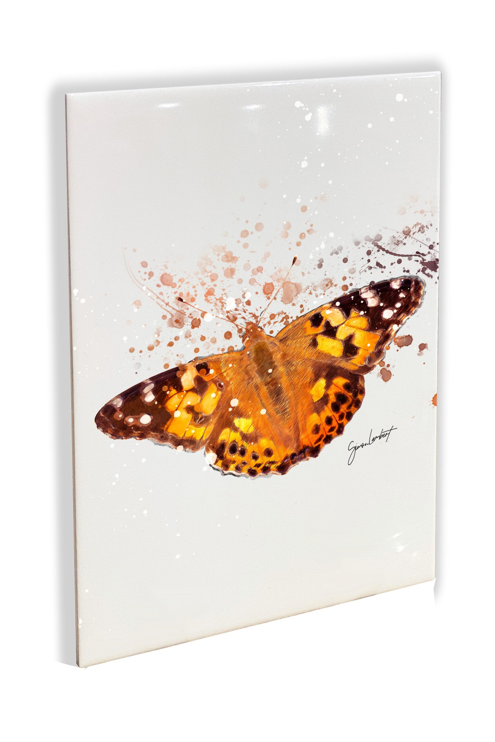 Butterfly Portrait Brush Splatter Style Artwork - Framed CERAMIC TILE Art - Image 5