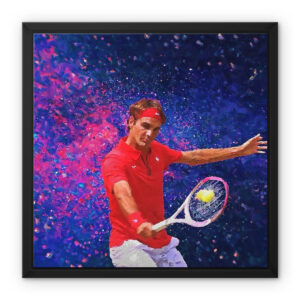 Roger Federer Oil Style Framed Canvas