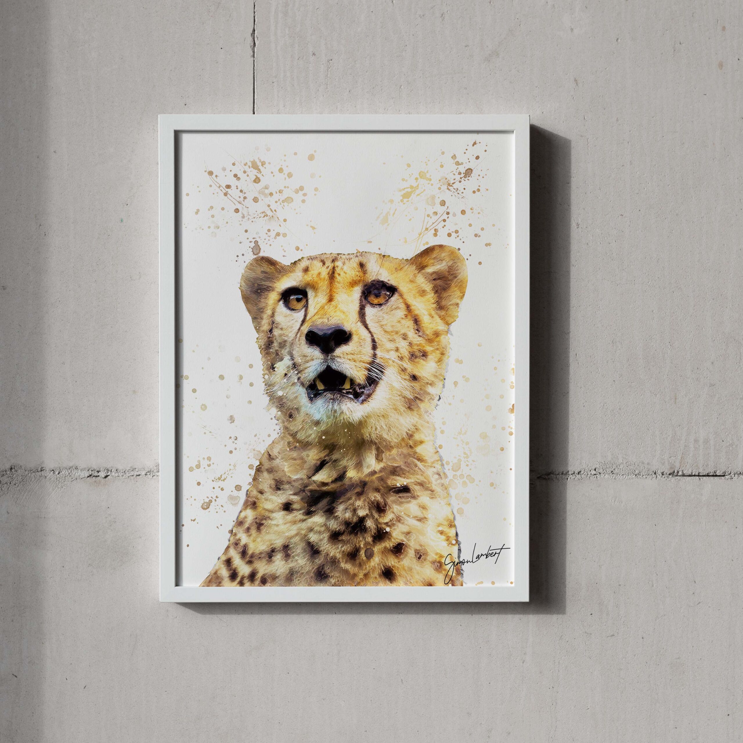 Cheetah Portrait Splatter Style Artwork Fine Art Print (Unframed) - Image 3