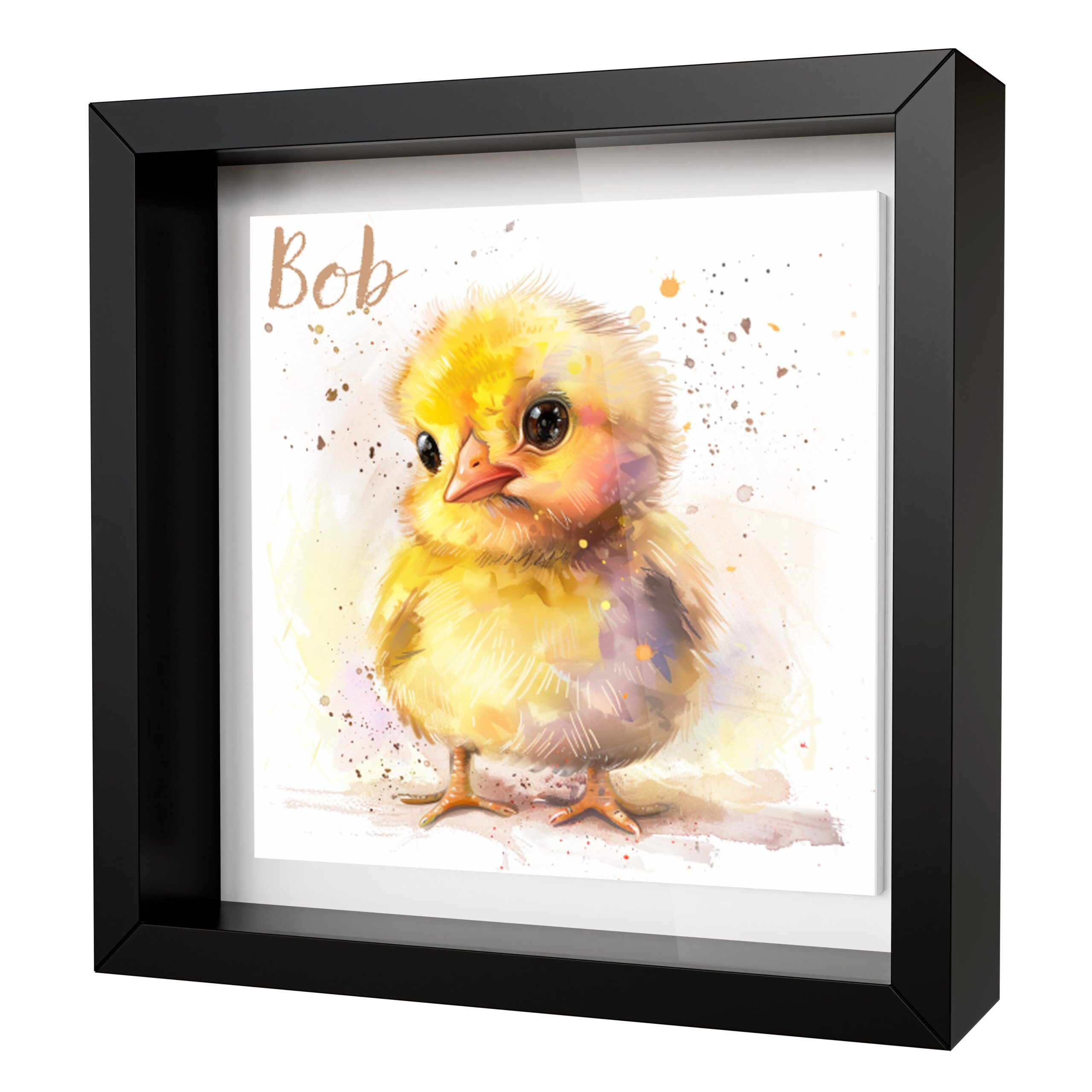 Personalised Baby Chick Artwork - Framed CERAMIC TILE Print - Image 2