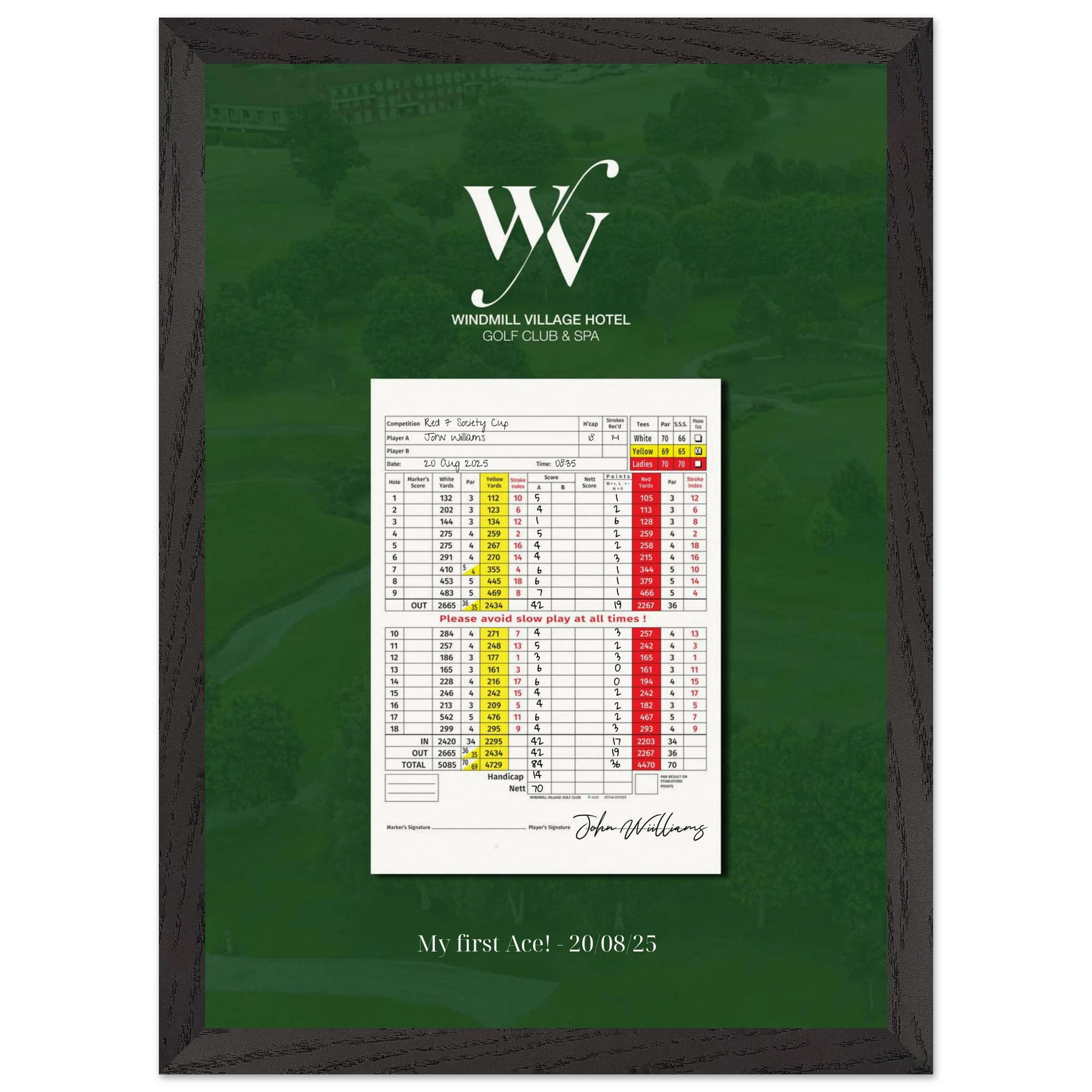 Golf Score Card Themed Premium Wooden Framed Poster With Museum-Quality Matte Paper A3 (29.7 x 42 cm) - Image 2