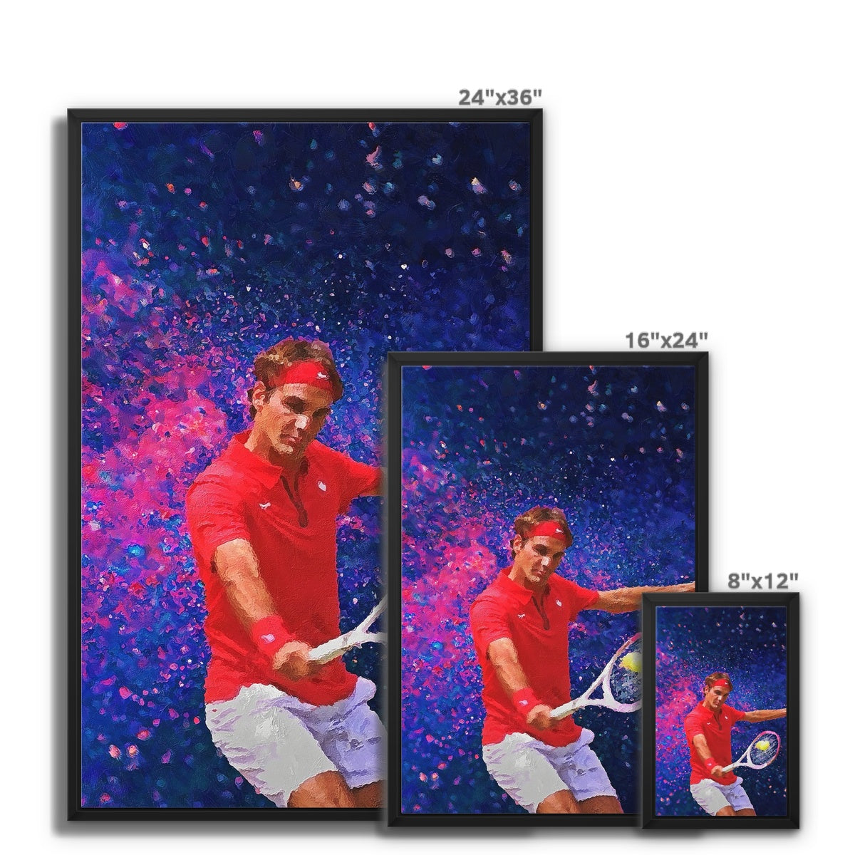 Roger Federer Oil Style Framed Canvas - Image 10