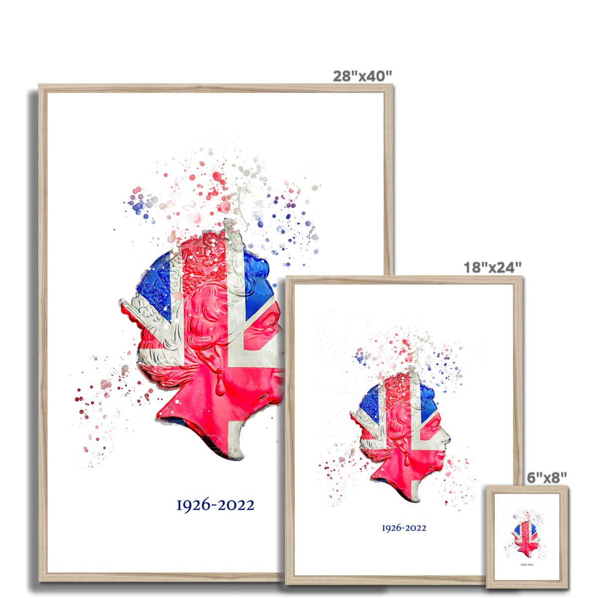 Queen Elizabeth II Commemorative Splatter Artwork Framed & Mounted Print - Image 16