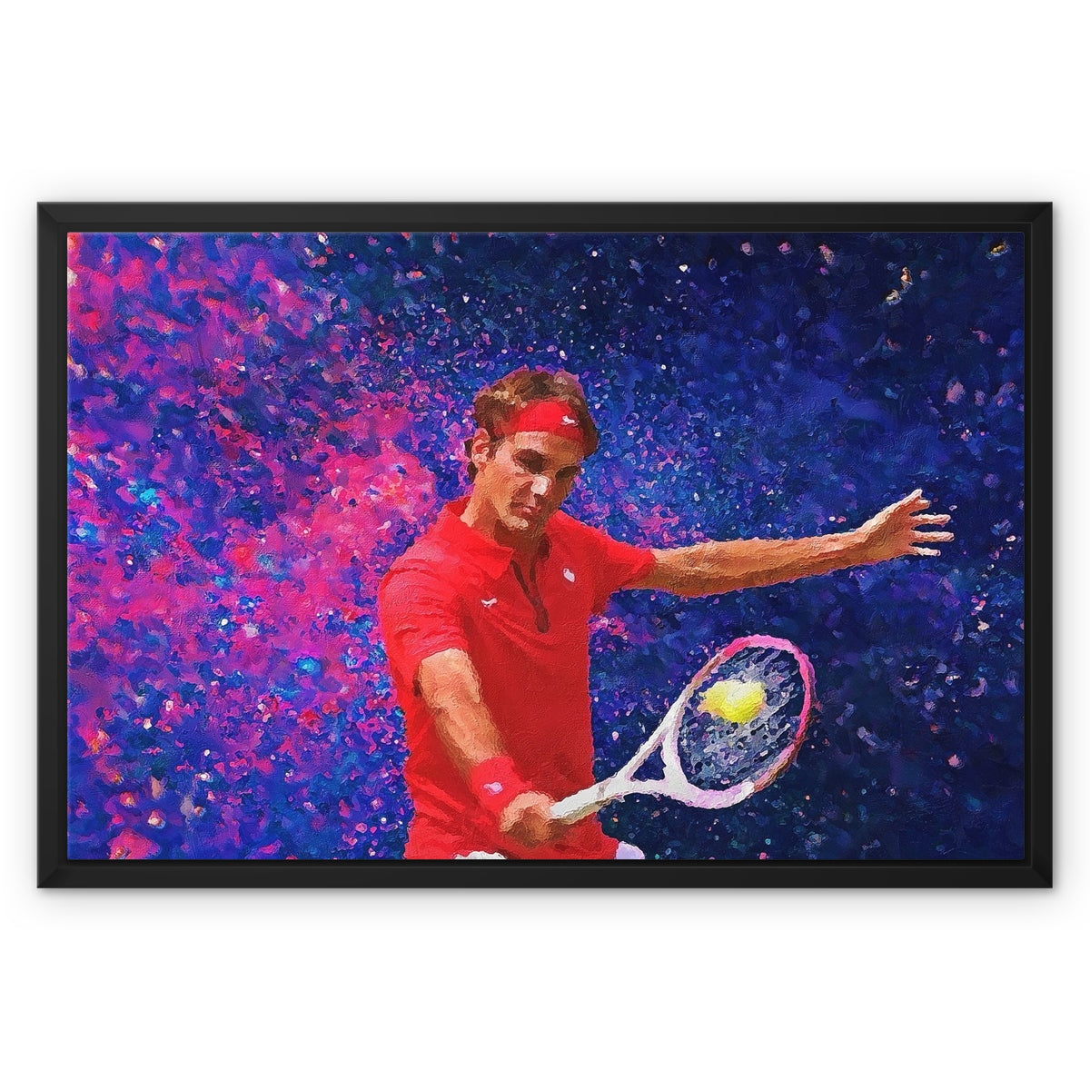 Roger Federer Oil Style Framed Canvas - Image 3
