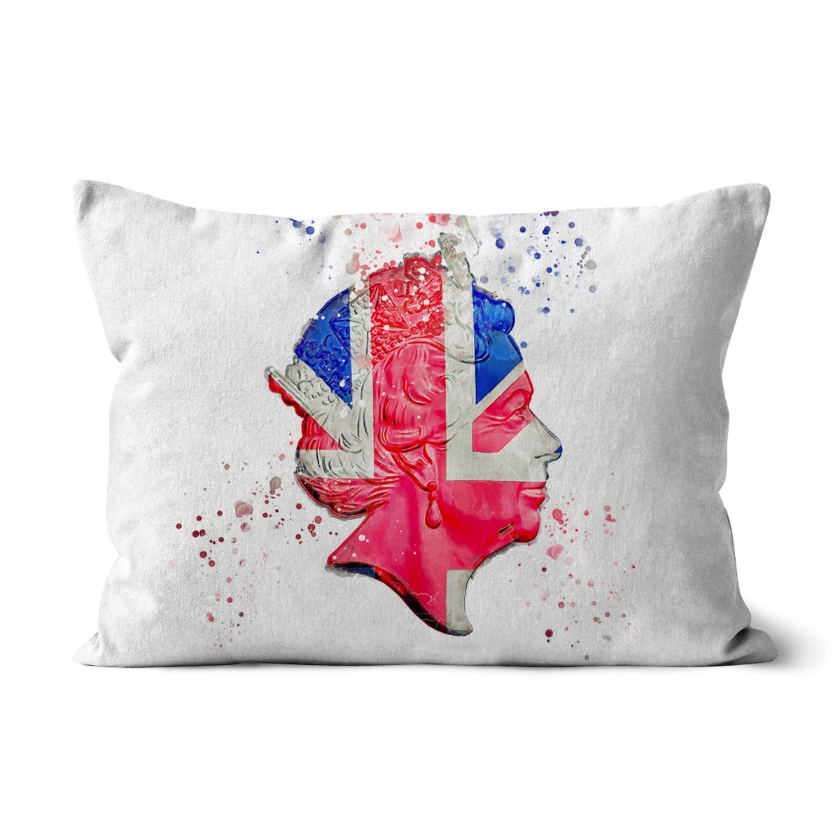 Queen Elizabeth II Commemorative Splatter Artwork Cushion - Image 12