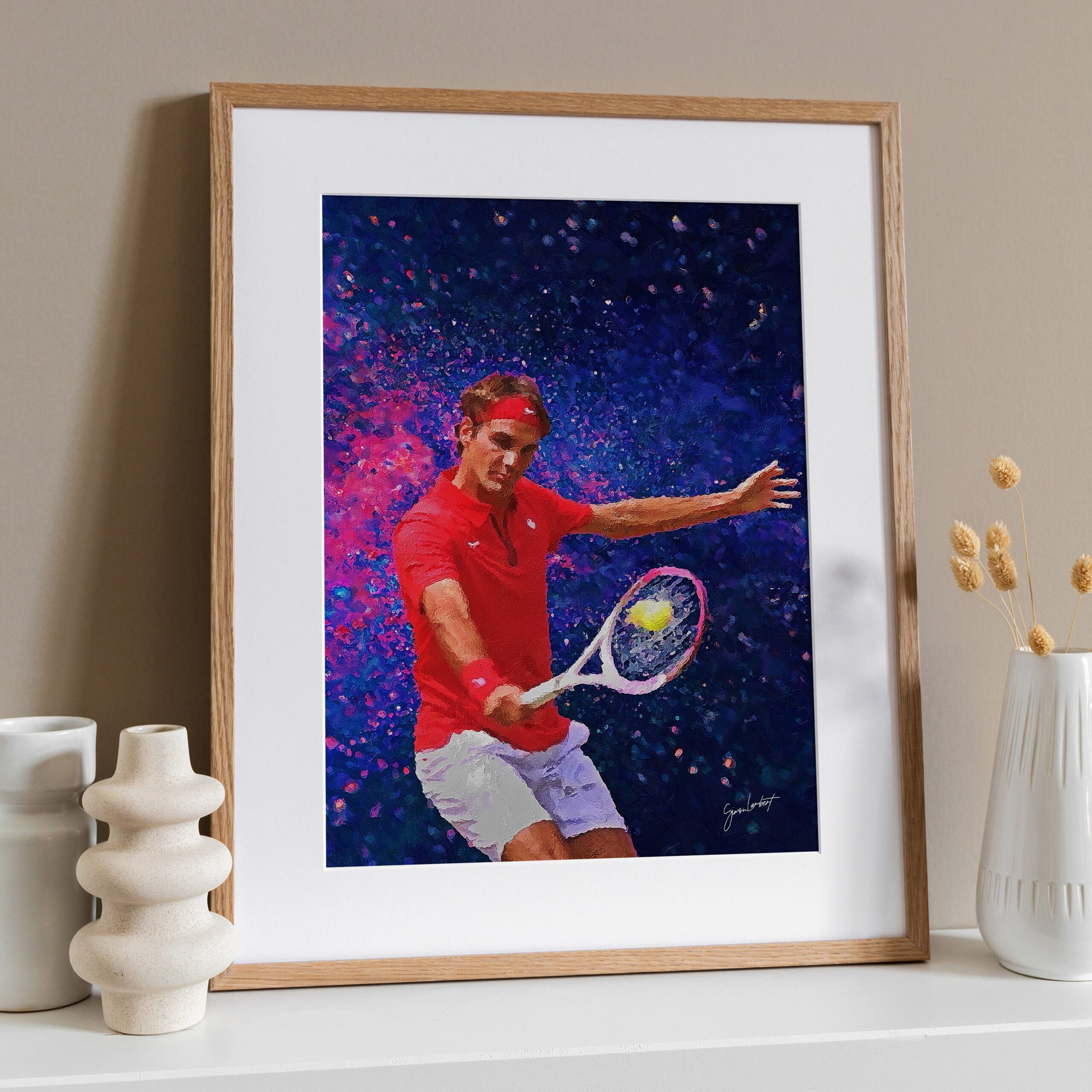Limited Edition Roger Federer Portrait Oil Style Artwork Fine Art Print (Unframed) HALF PRICE OFFER