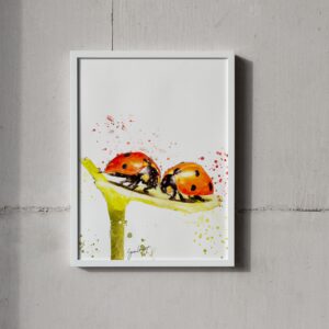 Ladybird Portrait Splatter Style Artwork Fine Art Print (Unframed)