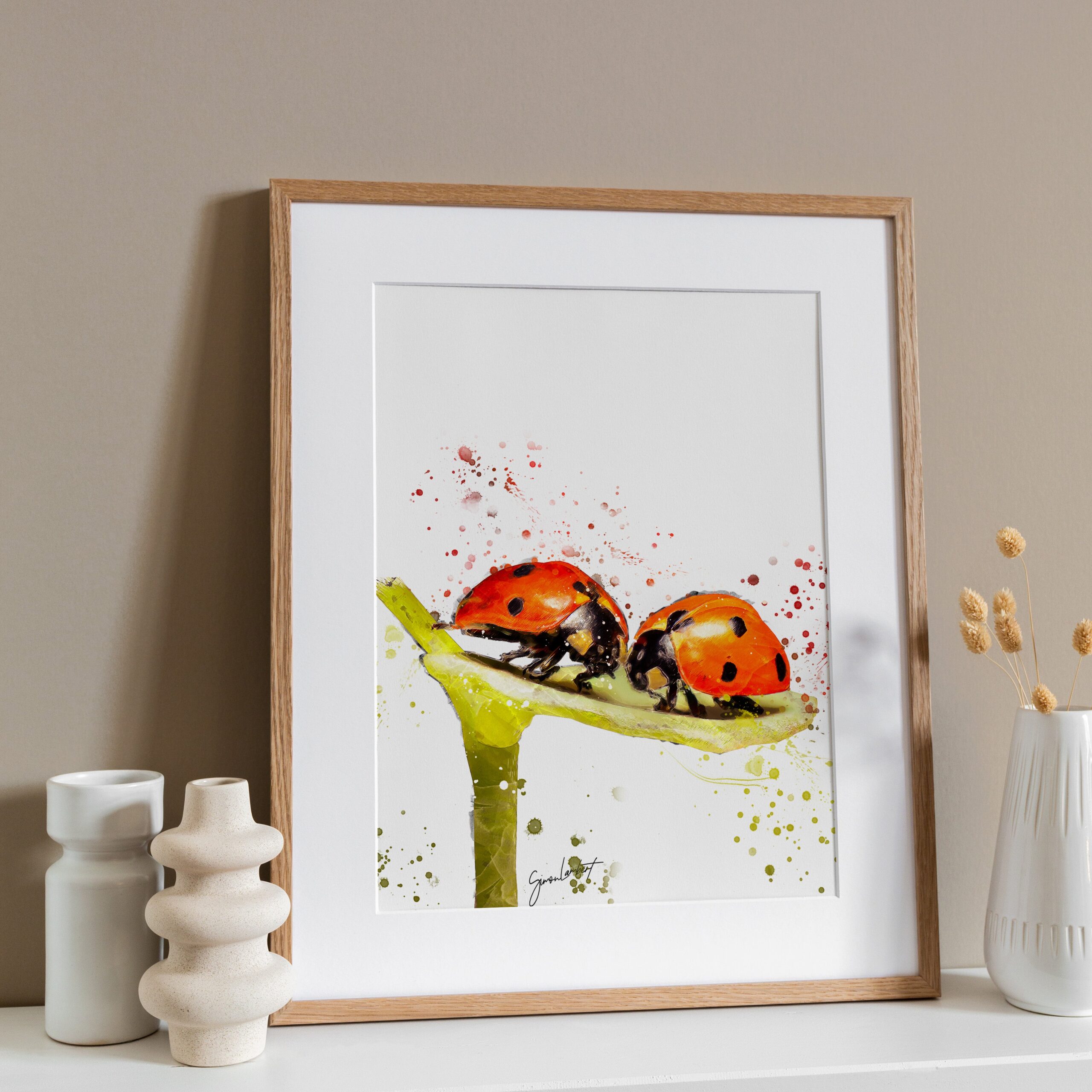 Ladybird Portrait Splatter Style Artwork Fine Art Print (Unframed) - Image 2
