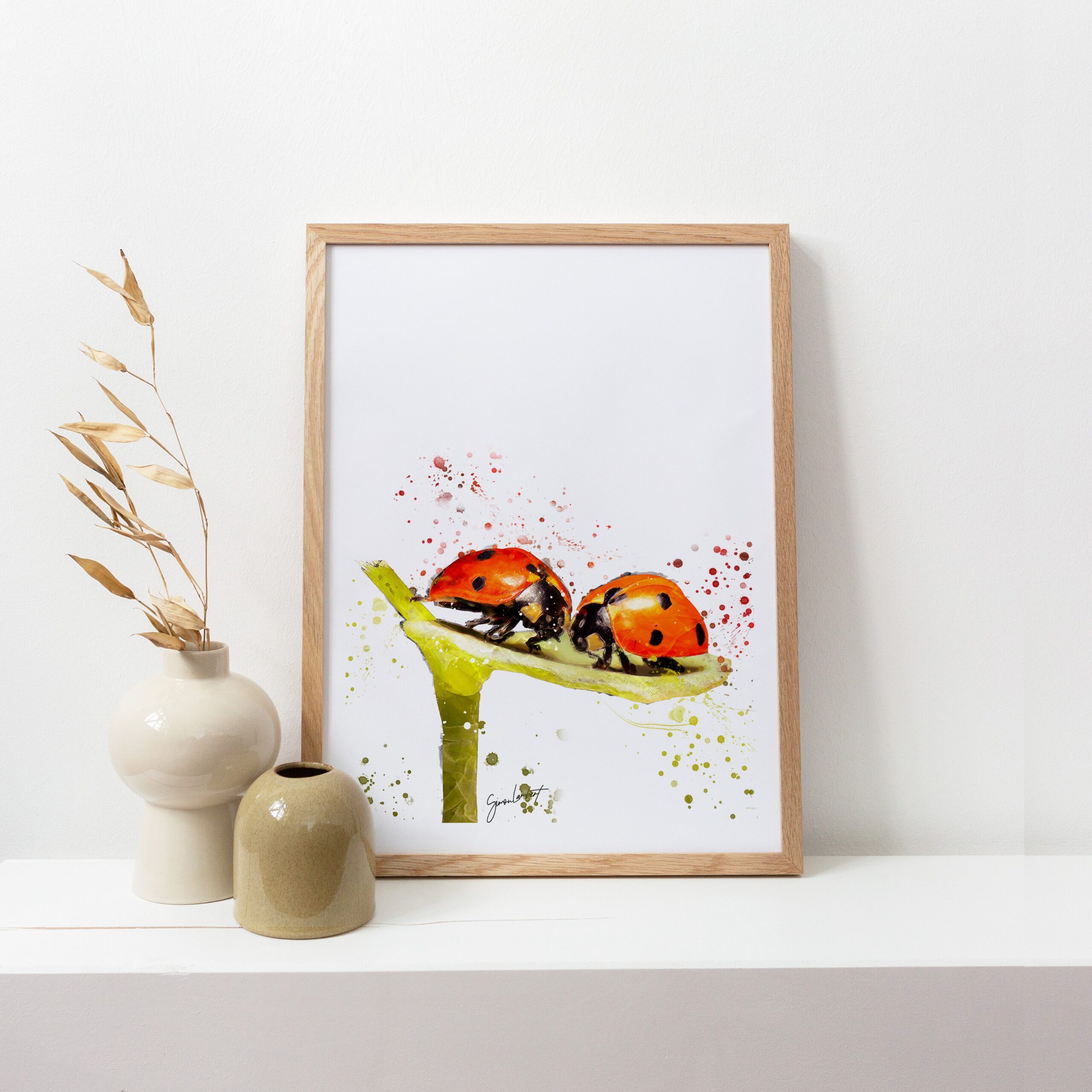 Ladybird Portrait Splatter Style Artwork Fine Art Print (Unframed) - Image 3