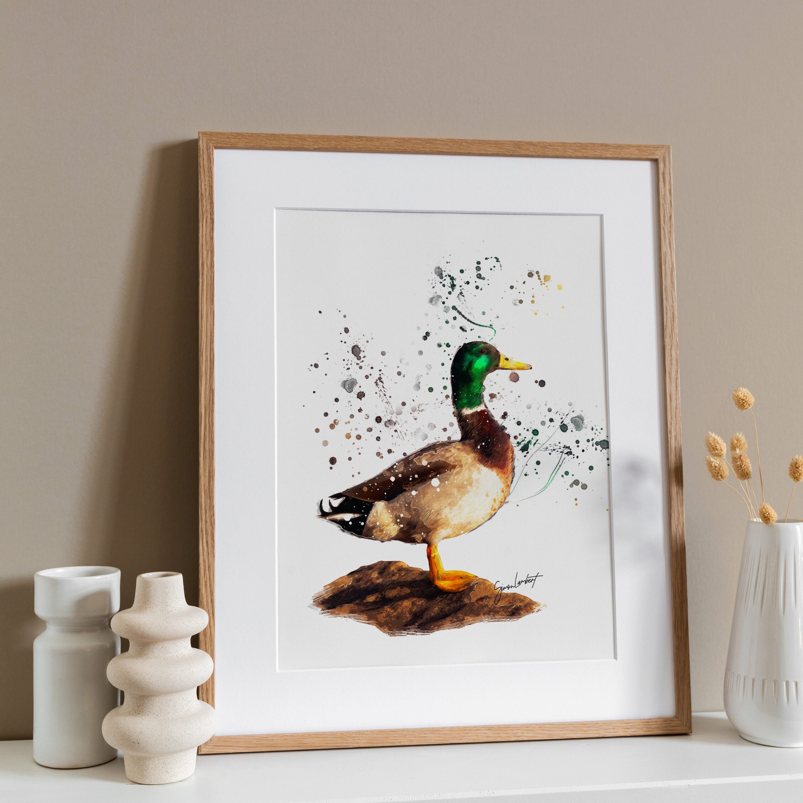 Mallard Portrait Splatter Style Artwork Fine Art Print (Unframed) - Image 2