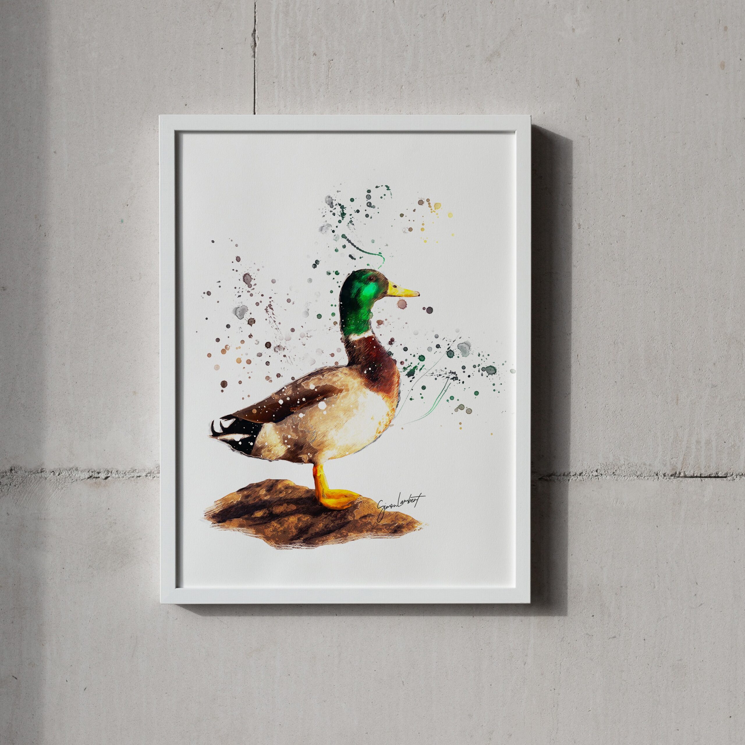 Mallard Portrait Splatter Style Artwork Fine Art Print (Unframed) - Image 3