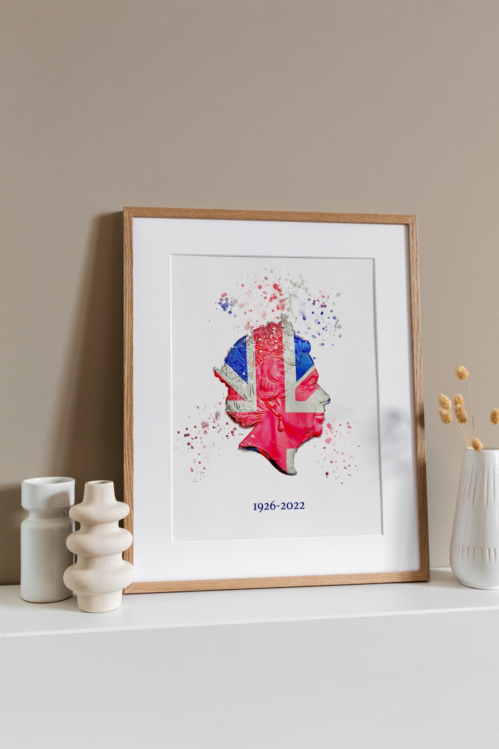 Queen Elizabeth II Commemorative Splatter Artwork Fine Art Print (Unframed) - Image 7