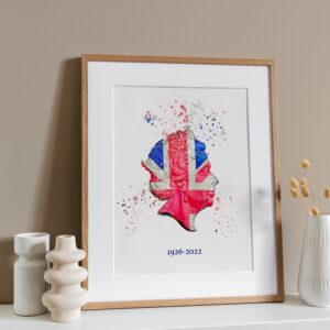 SPECIAL OFFER Queen Elizabeth II Commemorative Splatter Artwork Fine Art Print (Unframed) HALF PRICE